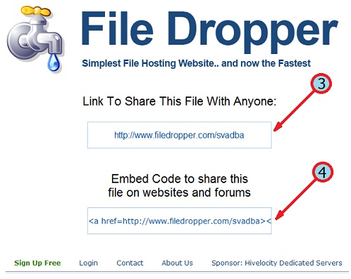 File Dropper получение ссылок